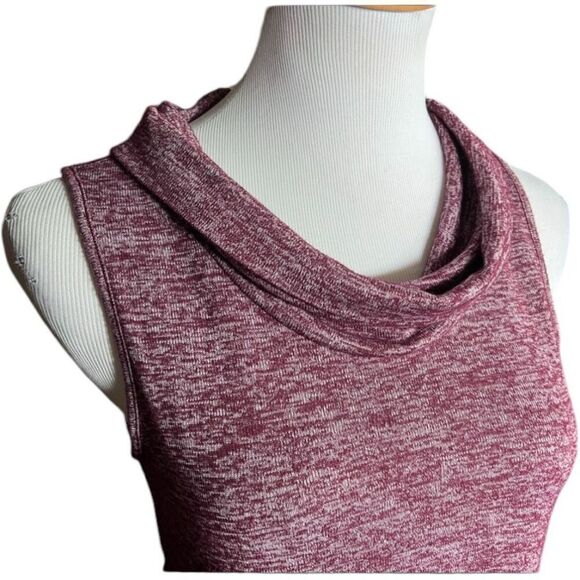 Womens Maurices Cowl Neck Cranberry Heathered Sleeveless Top - Sz M - Picture 2 of 2